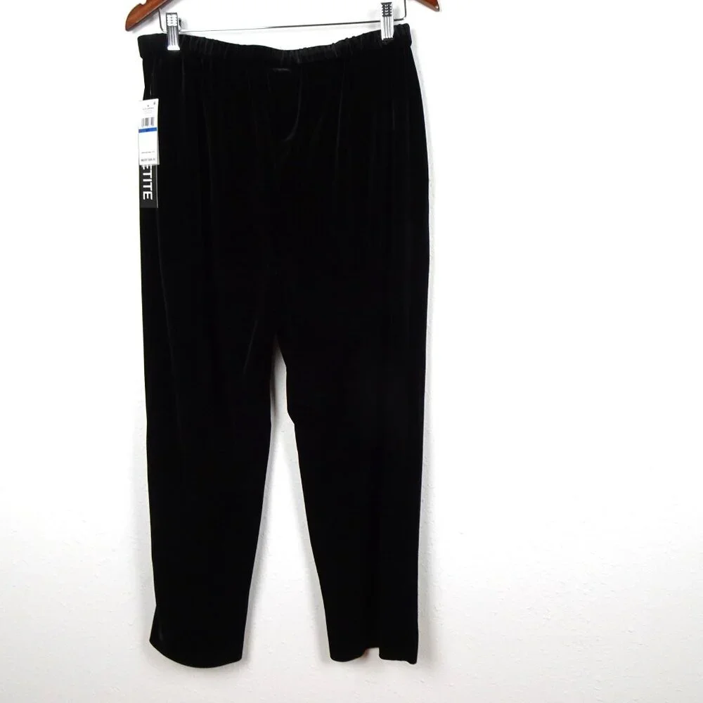 Alex Evenings Velvet Pants Women's Petite Size XLP Black Evening Cocktail - Picture 4 of 8